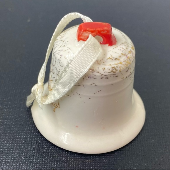 Vintage Porcelain Santa Bell Seasons Greetings Ornament Bell Made In Jap… - Picture 2 of 7
